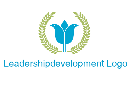 2 birds in leaf branch logo