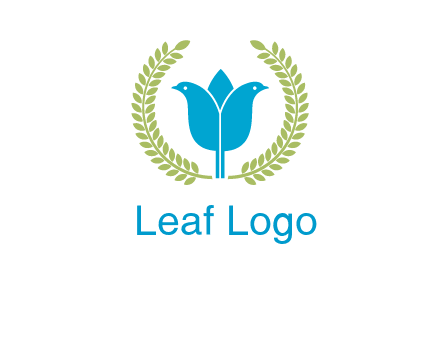 2 birds in leaf branch logo