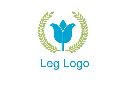 2 birds in leaf branch logo