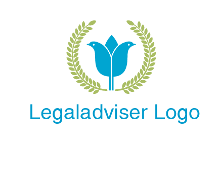 2 birds in leaf branch logo