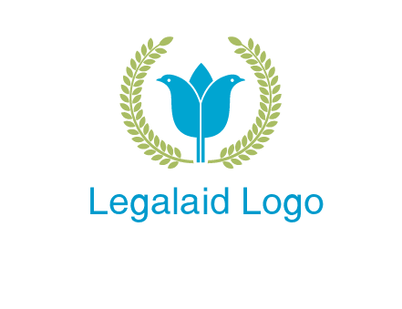 2 birds in leaf branch logo