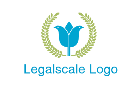 2 birds in leaf branch logo