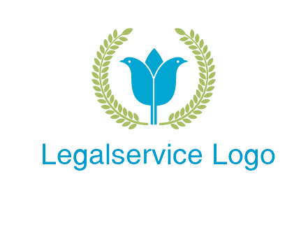 2 birds in leaf branch logo