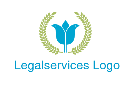 2 birds in leaf branch logo