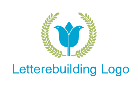 2 birds in leaf branch logo