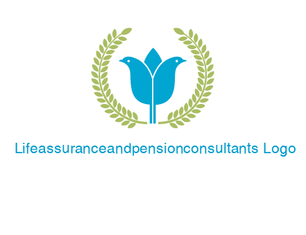 2 birds in leaf branch logo
