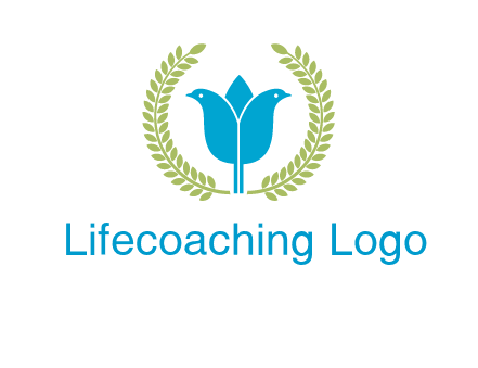 2 birds in leaf branch logo