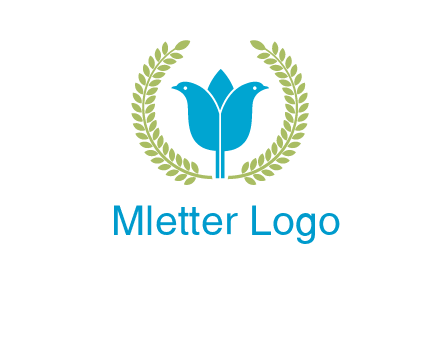 2 birds in leaf branch logo