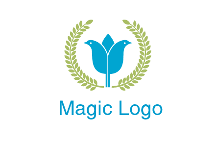 2 birds in leaf branch logo