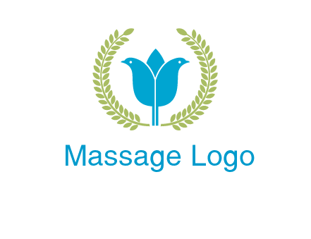 2 birds in leaf branch logo