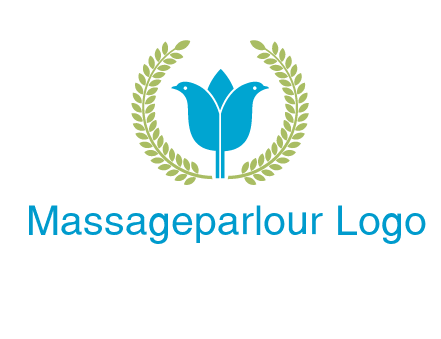 2 birds in leaf branch logo