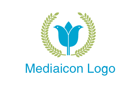 2 birds in leaf branch logo