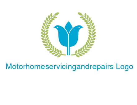 2 birds in leaf branch logo