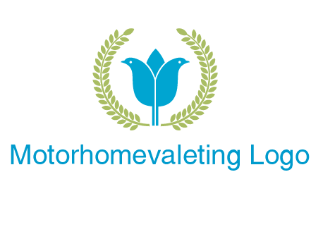 2 birds in leaf branch logo