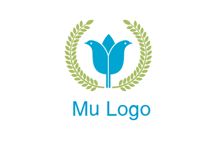 2 birds in leaf branch logo