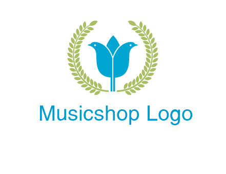 2 birds in leaf branch logo