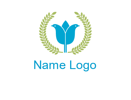 2 birds in leaf branch logo