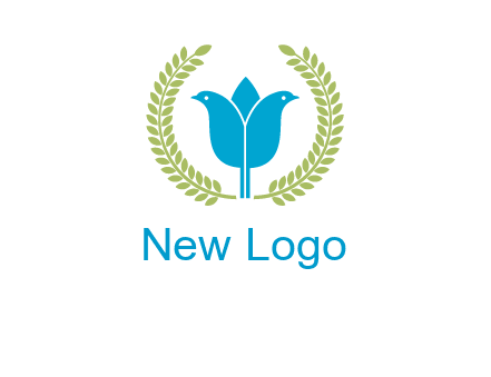 2 birds in leaf branch logo