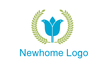2 birds in leaf branch logo
