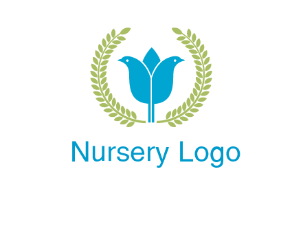 2 birds in leaf branch logo