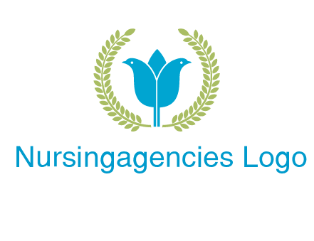 2 birds in leaf branch logo