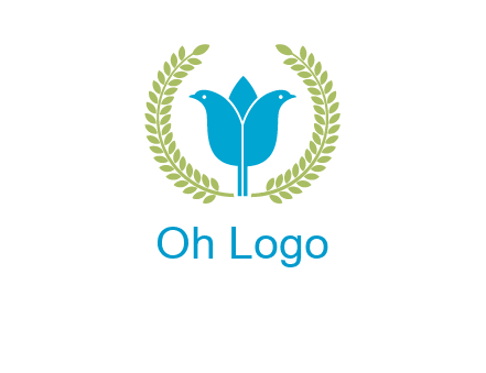 2 birds in leaf branch logo