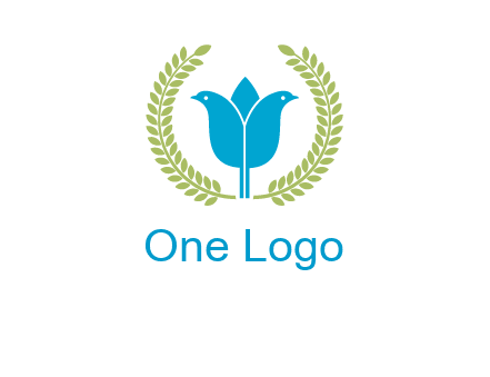 2 birds in leaf branch logo