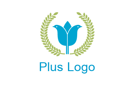 2 birds in leaf branch logo