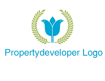 2 birds in leaf branch logo