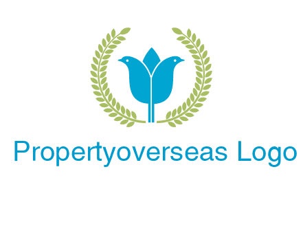 2 birds in leaf branch logo