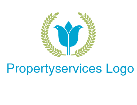 2 birds in leaf branch logo