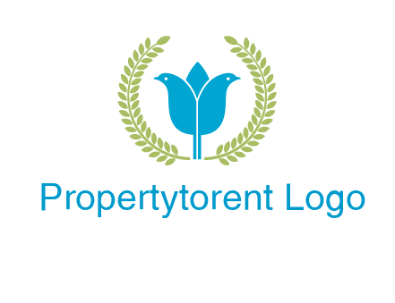 2 birds in leaf branch logo