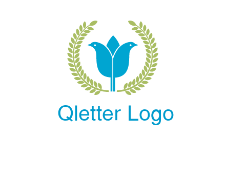 2 birds in leaf branch logo