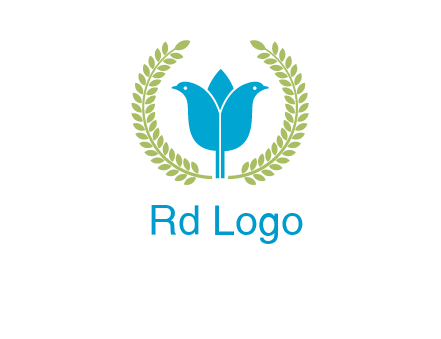 2 birds in leaf branch logo