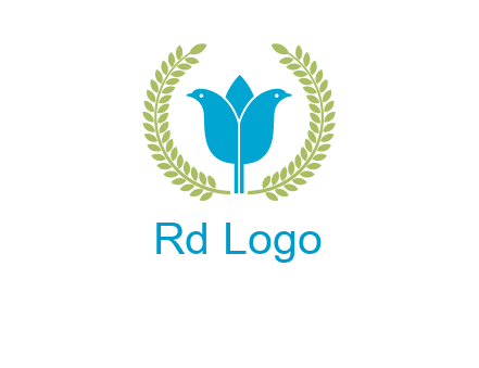 2 birds in leaf branch logo