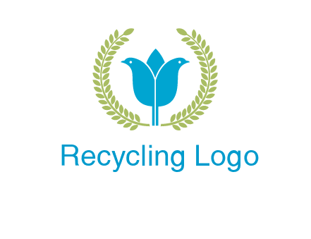 2 birds in leaf branch logo