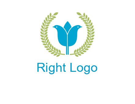 2 birds in leaf branch logo