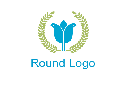 2 birds in leaf branch logo
