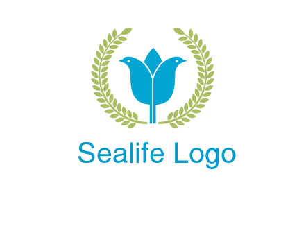 2 birds in leaf branch logo