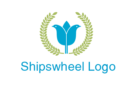2 birds in leaf branch logo