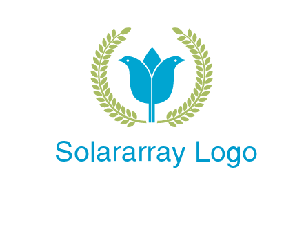 2 birds in leaf branch logo