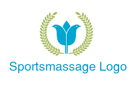 2 birds in leaf branch logo
