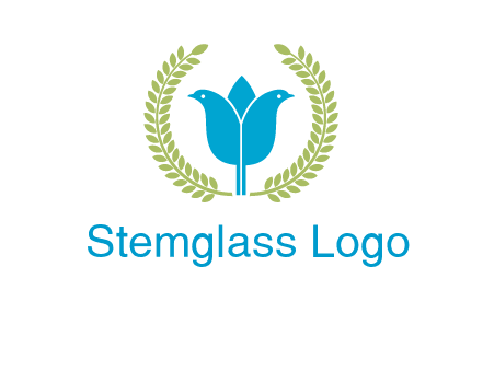2 birds in leaf branch logo