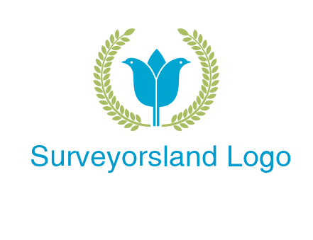 2 birds in leaf branch logo