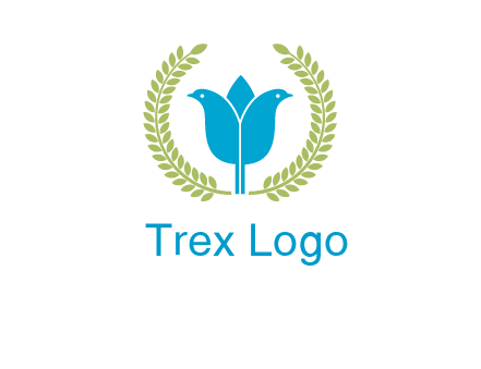 2 birds in leaf branch logo