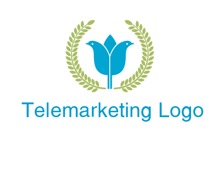 2 birds in leaf branch logo