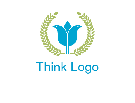 2 birds in leaf branch logo