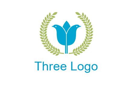2 birds in leaf branch logo