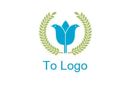 2 birds in leaf branch logo