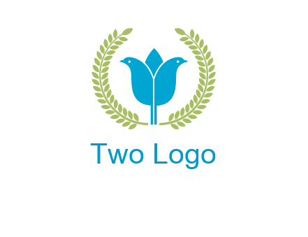 2 birds in leaf branch logo